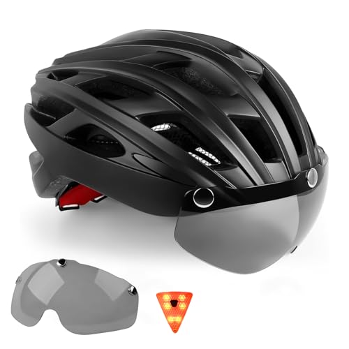KINGLEAD Fahrradhelm Herren Damen mit Visier, Magnetischer...