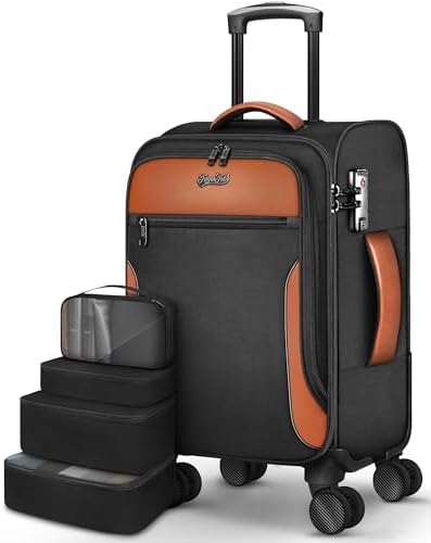Carry On Luggage 22x14x9 Airline Approved, 20 Inch Softside Suitc...