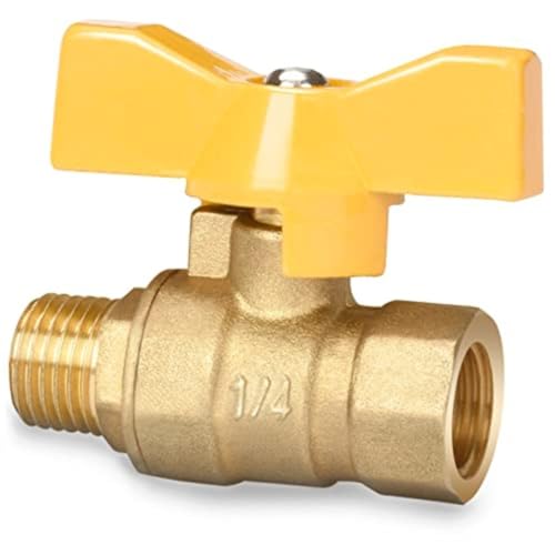 Homeponnew Vanne à bille en cuivre de 10,27 cm avec double filetage pour gaz naturel et propane, vanne d'arrêt NPT femelle 1/2 pour conduite de gaz, chauffe-eau, pour GPL et systèmes d'air comprimé