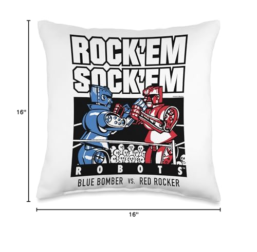 Rock 'Em Sock 'Em - Boxing Robots Blue VS Red Rocker Throw Pillow
