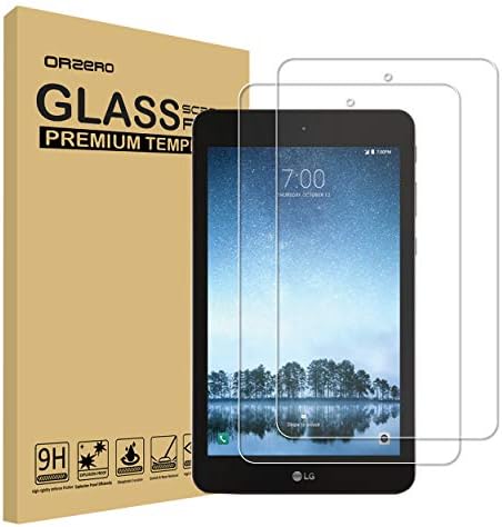Orzero (2 Pack) for LG G Pad F2 8.0 LK460 (2017 Version) Tempered Glass Screen Protector, 9 Hardness HD Anti-Scratch (Lifetime Replacement)