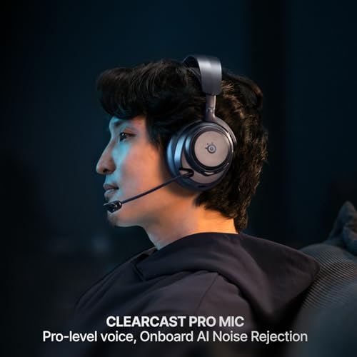 Image of SteelSeries Arctis Nova Pro Omni - Hi-Res Wireless Gaming Headset, 96kHz /24bit, ANC, ClearCast Pro Mic, AI Noise Rejection, Mobile App, Mix 2.4GHz + BT, OmniPlay PC+PlayStation+Xbox - Midnight Blue
