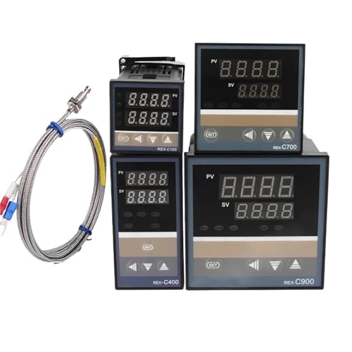 ZSYOJOI 1 pcs PID RKC Digital Intelligent Industrial Temperature Controller 220V Relay REX-C100-C400-C700-C900 Thermostat SSR Relay Output(K Type thermocouple)