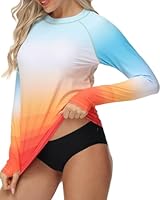 UV Shirt Damen Schwimmshirt Langarm UPF 50+ Rashguard mit Rundhalsausschnitt Sonnenschutz Badeshirt für Schwimmen, Surfen & Wassersport Atmungsaktive Quick-Dry Bademode
