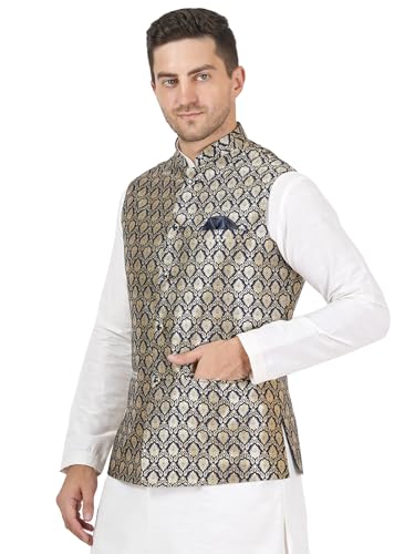 Image of Badoliya & Sons Men's Brocade Zari Nehru Jacket /Waist Coat