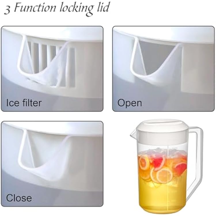 Amazing Abby - Kitchen Party - 4-Quart Plastic Pitcher (1-Pack), Unbreakable Water Pitcher with Lid, BPA-Free, Heat-Resistant, Dishwasher-Safe, Great for Both Iced and Hot Drinks, Indoors and Outdoors