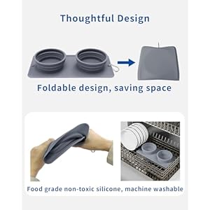 Collapsible Portable 2-in-1 Dog Bowl, Travel Dog Bowl Integrated, Silicone Foldable Expandable Food Water Bowl with Carabiner - Anti-Spill and Anti-Skid - for Camping/Traveling LPFLASAT (Grey) Collapsible Portable 2-in-1 Dog Bowl, Travel Dog Bowl Integrated, Silicone Foldable Expandable Food Water Bowl with Carabiner – Anti-Spill and Anti-Skid – for Camping/Traveling LPFLASAT (Grey)