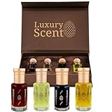 Perfume Oil Eid Ul Adha Collection Gift Set – 4×6ml Roll-On Premium Quality Fragrances by Luxury Scent – Oud Extreme, Royal Nights, Eternal dream & Amber Oud Gold in Luxury Gift Box