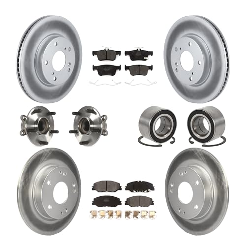 Front Rear Wheel Hub Bearings Assembly Coated Disc Brake Rotors And Semi-Metallic Pads Kit  Replacement For 2019 - Detailed View