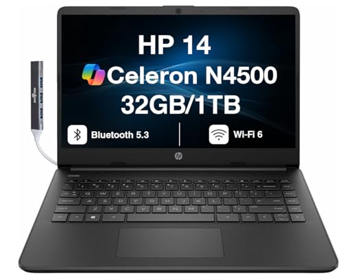 HP 14 Laptop con Intel Celeron N4500 32GB RAM 1TB SSD