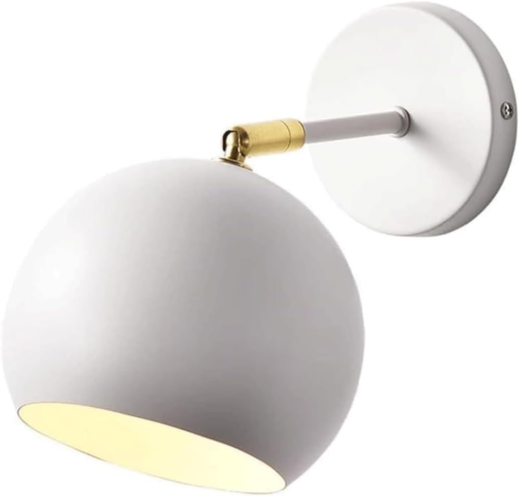 SXSCARKX Modern Round Wall Sconces Adjustable Rotatable Light Middle Ages Black Metal Lamp Multi-Directional Semi Flush Globe Reading Illumination Fixtures For Hallway Entryway