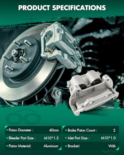 Image of SCITOO 18B5122 Front Left Disc Brake Caliper w /Bracket Fit For Ford For Mustang 2003-2004, Double Pistons