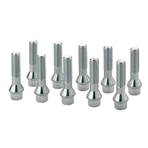 Kit 10 BULLONI Ruote per DISTANZIALI M12X1,25 Conici Lunghezza Filettatura 50 MM. Chiave da 17