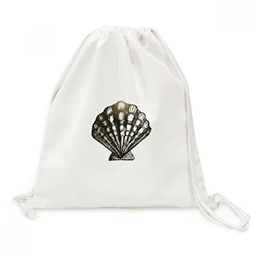 Toile noire drawstring backpack pétoncle voyage sacs dos