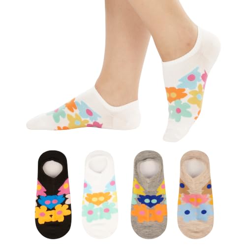 Image of Benefeet Sox Cute No Show Socks for Women Girls Fun Patterned Cotton Low Cut Liner Socks for Loafers Flats