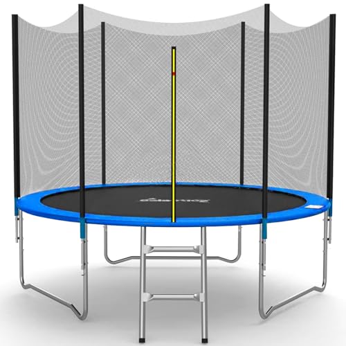 GALACTICA 8FT Round Trampoline Set Outdoor Garden Safety Net Enclosure Spring Jump Mat Padding Ladder GT-TS-01 Blue