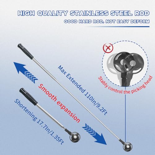 SPEENSUN Golf Ball Retriever,Golf Ball Retriever Telescopic,Max 9Ft Portable Stainless Ball Retriever Tool Golf,with Golf Ball Picker Upper for Putter,Golf Accessories Gifts for Men Women