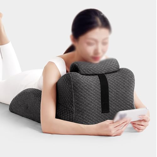 JYHHCYS Multifunctional Prone Sleeping Pillow - Memory Foam Pillow Back HIPS Knee Cushion Support Tool Wedge Pad, Ergonomic Prone Position Pillow for Reading(Black)