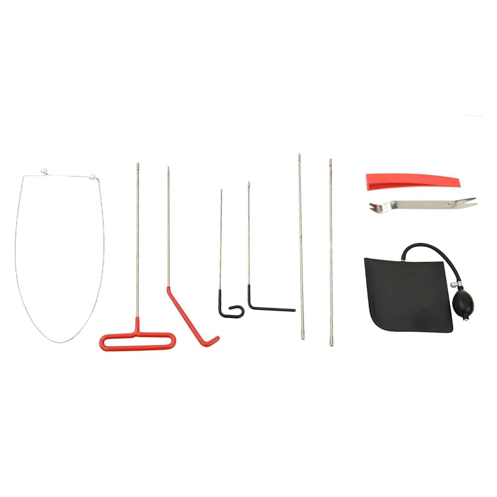 Set di 11 apriportiere universali per auto, in acciaio inox e TPU, con cunei, pompa ad aria e formato tascabile, 42 x 14 cm, per aiuto in caso di guasto e emergenze