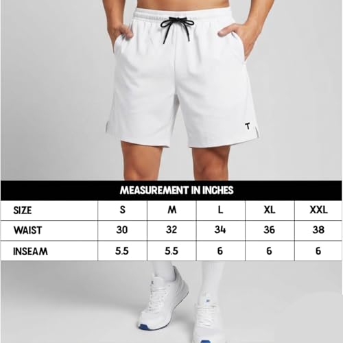 Image of Tanso Polyester Lightweight Gym Shorts for Men (Badminton Shorts for Men, Workout Sports Short for man, Stretch Activewear Short for Running, Gym, Yoga for Boys) (Frost White)