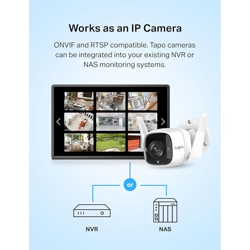 Tapo TP-Link 2K 4MP QHD Security Camera Outdoor Wired, IP66 Weatherproof, Motion/Person Detection, Works with Alexa & Google Home, Built-in Siren, Night Vision, Cloud/SD Card Storage C320WS