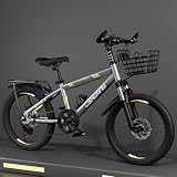 Bicicleta de Montaña de 24 Pulgadas y 7 Velocidades Cuadro de Acero Al Carbono Doble Amortiguador Doble Freno de Disco Altura Entre 130 y 175 cm A1,20 Inches