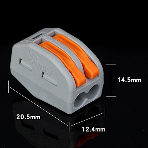 KKmoon 60pcs Cabo Conector Fio Conectores de caixa compacta de junção universal Terminais rápidos co