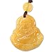 Yellow Jade Buddha Adjustable Necklace Hanging Ornament Protection Blessing