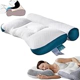 Diseño mejorado para aliviar la presión: en comparación con otras almohadas de apoyo para el cuello, la almohada cuenta con un contorno de cuello más grueso, una zona de hombro más grande. Esta almohada para el cuello se adapta perfectamente a la curvatura de tu cuello y hombros, apoyando, estirando y relajando eficazmente la columna cervical.