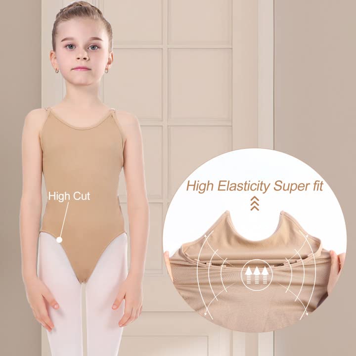 imucci professional women and girl nude leotard seamless camisole undergarment with transition strap