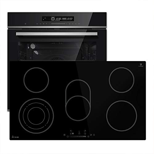 HERDSET Einbaubackofen 60cm + 90cm Kochfeld autark 5 Zonen Bräterzone KKT KOLBE