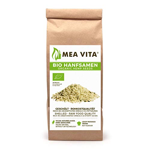 Meavita Semillas De Cáñamo Orgánico Meavita, Peladas, 1 Paquete (1 X 500 G) 500 g