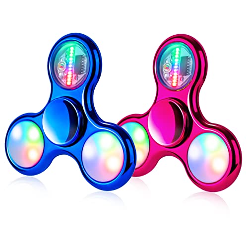 FIGROL Fidget Spinner,2 Pack Fidget Toy Led Light Rainbow Finger Toy Hand Fidget Spinner-for Kids with ADHD Anxiety Stress Reducer(Blue&Red) FIGROL Fidget Spinner,2 Pack Fidget Toy Led Light Rainbow Finger Toy Hand Fidget Spinner-for Kids with ADHD Anxiety Stress Reducer(Blue&Red)