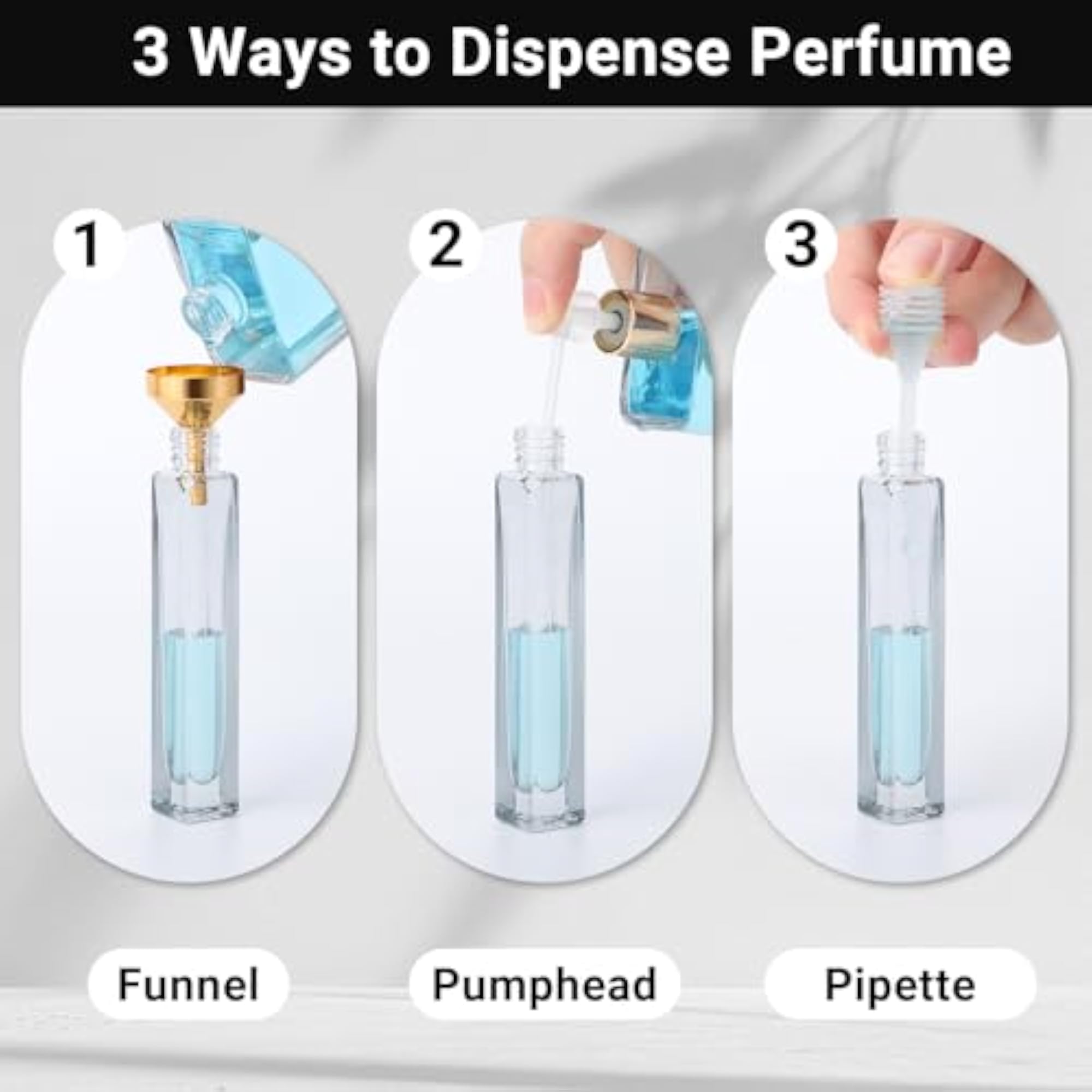 10 Pcs 10ml Refillable Perfume Spray Bottle, Glass Travel Aftershave Dispenser