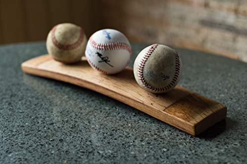 Baseball Wine Barrel Display, 3 Balls