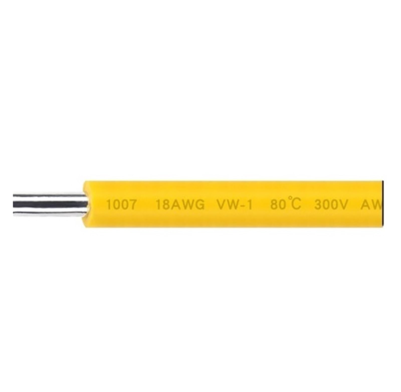8/9/10/15/20/30m żółty UL1007 26-14AWG twardy drut miedziany PVC kabel z pełnym rdzeniem przedłużacz elektryczny izolacja poszycie Wireaa(UL1007-Yellow-Hard 15m,16 AWG)