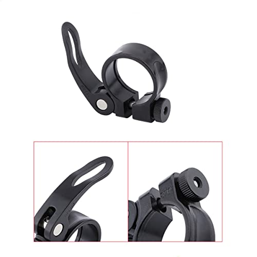 Bike Seat Post Clamp, 2PCS Seat Post Clamps, Bike Seatpost Clamp Bolt Bicycle Quick Release Seatpost for Mountain Tube Bike (Black) - Thumbnail 6
