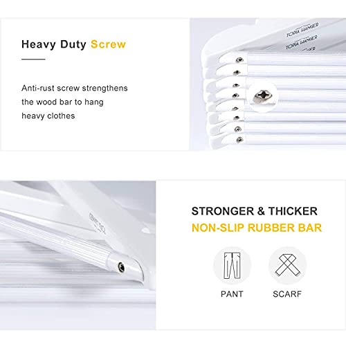 Topia Hanger White Series - Extra Strong Luxury Wooden Suit Hangers Coat Hangers 16 Pack & Premium Wood Bridal Dress Shirt Hangers 10 Pack #TOP4