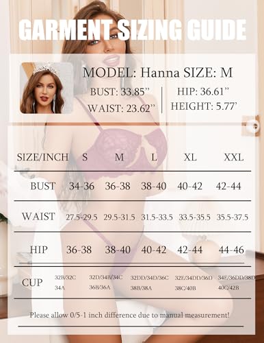 Image of Avidlove Lingerie for Women Sexy Lace Bra and Panty Set Underwire Push Up Lingerie Sets Demi Half Cup