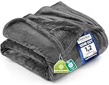Utopia Bedding Kuscheldecke flauschig Fleecedecke [200x150 cm, Grau] leichte, Warm Winter Decke, Weich und atmungsaktive Decke für Bett Sofa und Couch