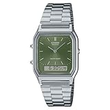 Casio Reloj vintage retro moderno oliva AQ230A-3A, Verde -Oliva