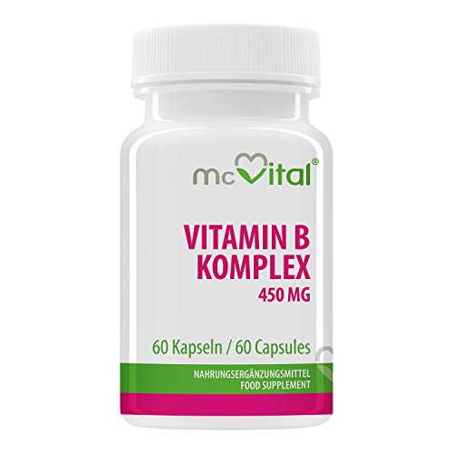 Preisvergleich Produktbild Vitamin B Komplex 100 - Enthält alle B Vitamine - Hochdosiert - Gut für Stimmung & Gedächtnisleistung - 60 Kapseln