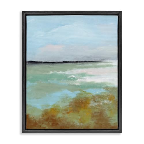 Abstract Ocean Moss Scenery, 16 x 20 Inch Canvas in Floater Frame