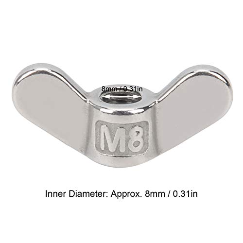 10-teilige M8-Flügelmutter, 304-Edelstahl-Flügelmutter, 8 mm 