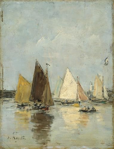 Póster de lienzo de alta calidad Il Ritorno Delle Barche de Boudin, cuadro de 60x90cm para salón