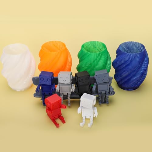 Image of 3DHojor Update Basic PETG Filament 1.75mm 3D Printing Filament 1kg*4 Bundle 3D Filament 1.75mm Dimensional Accuracy + /- 0.03mm with Most 3D Printers-4Pack Clear+Geen+Blue+Orange