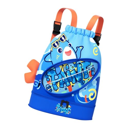 Mochila de playa para niños, mochila de natación para niños, mochila con cordón para niños con compartimento para zapatos, bolsa de separación húmeda y seca para natación, 28 x 14 x 38 cm