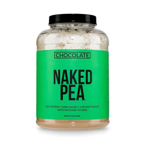 NAKED Nutrition Chocolate Pea Protein Isolate - 5Lb Bulk, NSF Certified, Plant Based, Vegetarian & Vegan Protein. Easy to Digest, Non-GMO, Gluten Free, Lactose Free, Soy Free