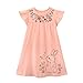 Toddler Girls Easter Spring Dress Pink Rabbit Cotton Casual Ruffle Short Sleeve Summer Bunny Playwear Clothes 4T