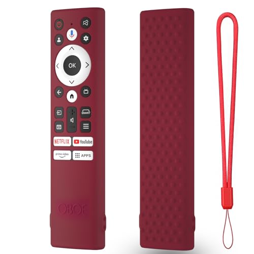 Image of Oboe Silicone TV Remote Cover Compatible with Acer Tv Remote Advanced I Series /V Series /H PRO Series Tv Remote Protective Case with Remote Loop (B-Wine Red) [Remote NOT Included]